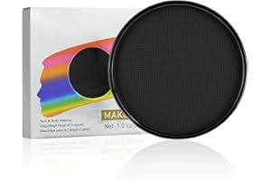 BRIMFULITE Black Face Paint, Water Based Facepaint, Non Toxic Black Body Paint, High Pigment Face Painting for Halloween, Easter, Costume, Cosplay, Clown Makeup 1.06 Oz.