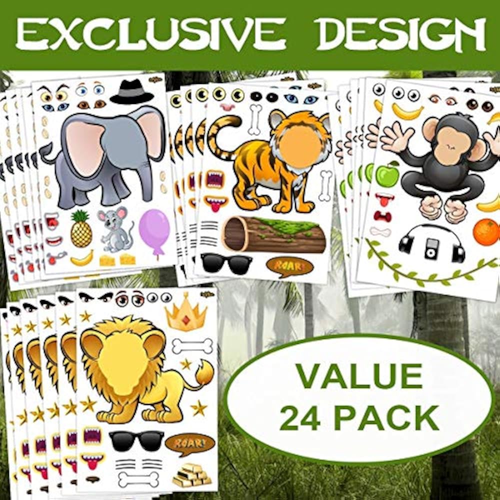 24 make a zoo animal sticker sheets great and safari theme