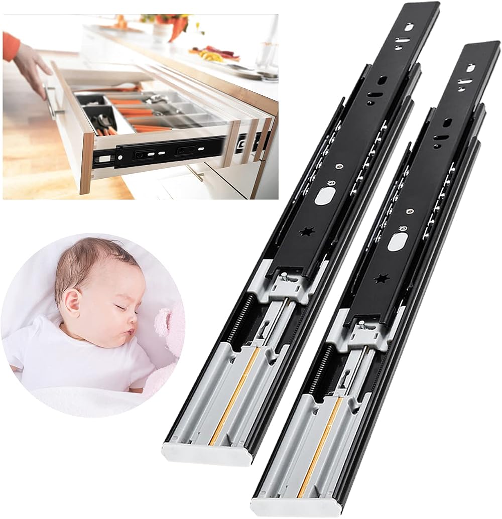 YENUO Soft Close Drawer Runners Full Extension 300-600mm 45kg Pair