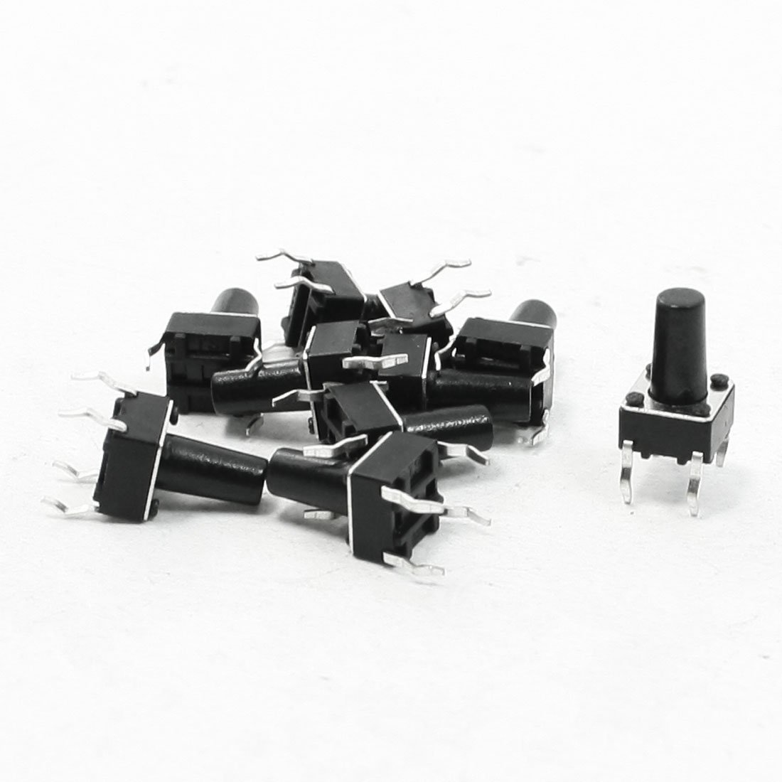 sourcingmap 6x6x10 mm 4 Pins Dip Pcb Tactile Tact Push Button Switch