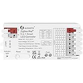 GLEDOPTO ZigBee3.0 Pro+ 5 in 1 LED Controller 20A Max RGBCCT/RGBW/RGB/CCT/Dimmer Compatible with Alexa Homey Home Assistant APP Control for RGBCCT RGB WWCW LED Strip Light (Hub Required)