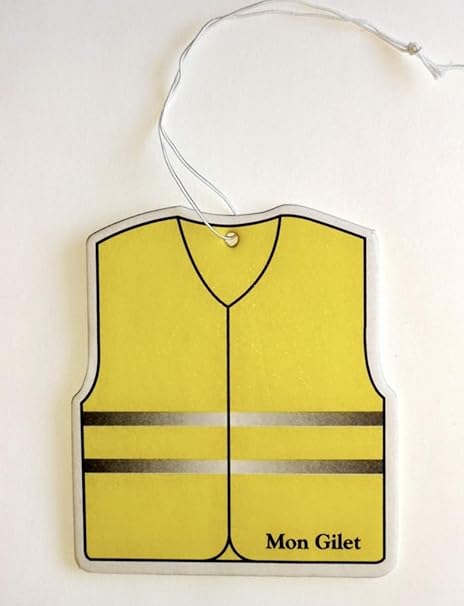Gilet Jaune Désodorisant Gilet Jaune Voiture Solidarité Au Mouvement Parfum Vanille Ou Fruité