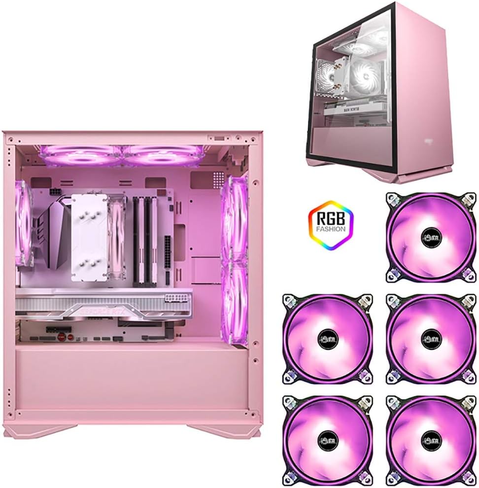 WSNBB Rosa Gaming Pc Gehäuse, MidTower MATX/ITX