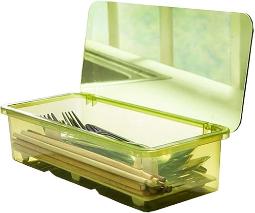 Amazon Com Aiyoo Flatware Tray Kitchen Drawer Organizer With Lid