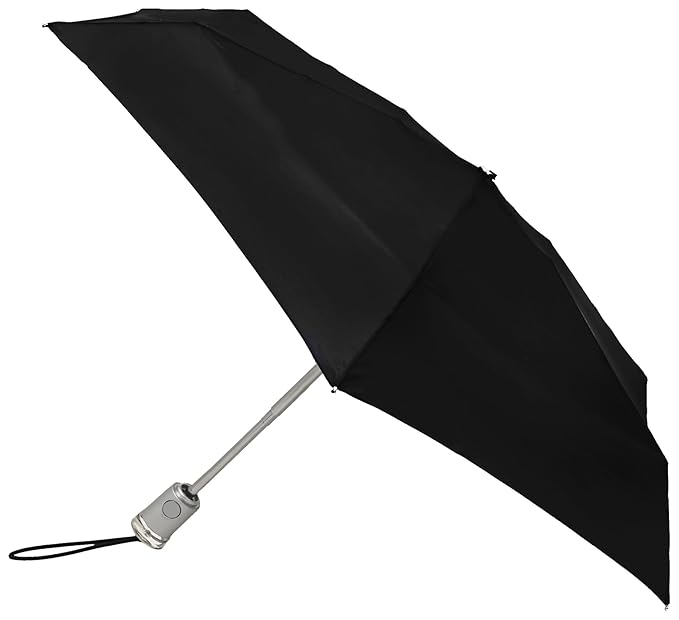 Totes Basic Automatic Umbrella, Black, One Size Umbrellas