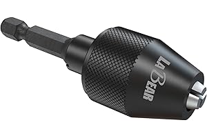 LABEAR- Drill Chuck Keyless Mini 3-Jaw Adapter with Quick-change 1/4" Hex Shank to Hold 1.5-6mm Alloy Black Drill Bits Milling Cutters