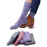 VERO MONTE 4 Pairs Womens Knitted Cotton Crew Socks - Warm Socks Casual Socks