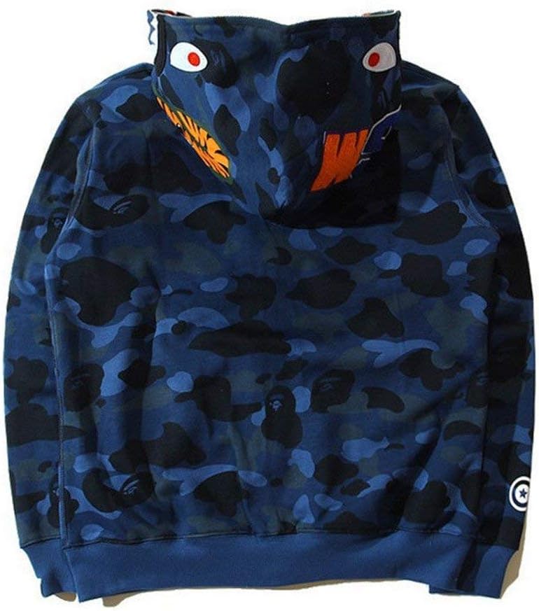 Bathing Ape Bape Shark Jaw Camo Full Zipper Hoodie Men's Sweats Coat Jacket