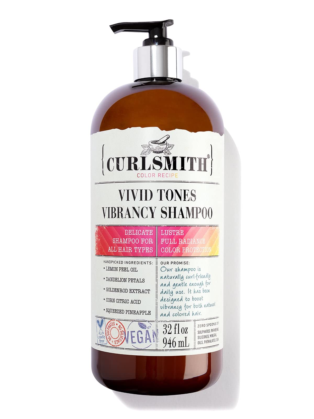 Curlsmith - Vivid Tones Vibrancy Shampoo - Vegan Shampoo for All Hair Types (947ml)