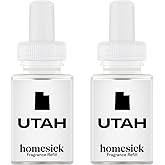 Pura & Homesick Home Scent Refill - Smart Home Air Diffuser - Up to 120-Hours of Luxury Fragrance per Refill - Home Essential - Clean & Safe Diffuser Fragrance - 2 Pack, Utah