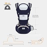 IULONEE Baby Carrier with Hip Seat Ergonomic Front Back Carry Dark Blue 7-45 lbs view 4