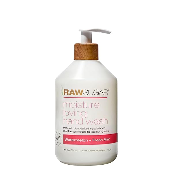 RAW SUGAR, LIQUID HAND SOAP WATERMELON, 16.9 OUNCE