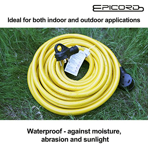 EPICORD RV Extension Cord 30Amp Molded Connector with Grip Handle Plug, 25FT, 125V - Thumbnail 3