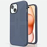 Speck iPhone 15 Case - iPhone 16e - Built for MagSafe, Drop Protection Grip – for iPhone 15, 16e, 14 and 13 - Scratch Resistant, Soft Touch, 6.1 Inch Phone Case - CandyShell Grip Blue/Faded Denim