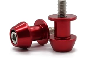 CARMOEIGNIN M8 Motorcycles Swing Arm Sliders Universal 8mm Swingarm Screw Stand Bobbins For Honda F2 F3 F4 F4i CBR600RR CBR954RR CBR1000RR Suzuki GSXR 600 750 1000 K1 K2 K3 K4 K5 K6 K7 K8 K9 K10 GSXS750 (RED)