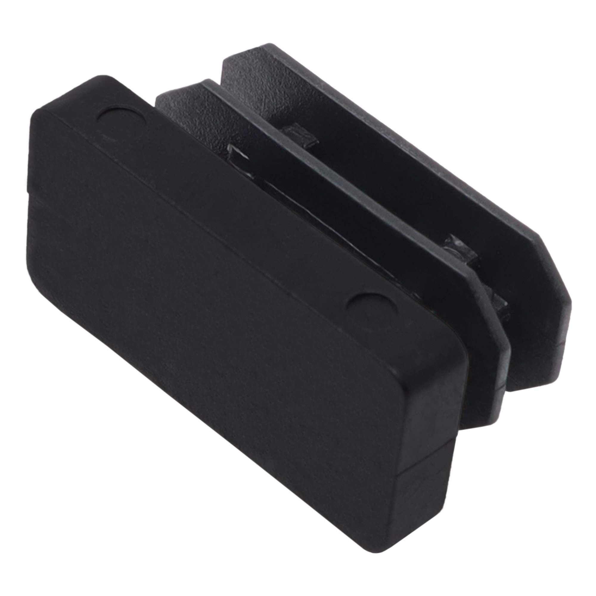 Adsamm® / 32 x Furniture glides for tubes | 0.59x1.18 '' (15x30 mm) | black | angular | quality ripped inserts for tubular steel chairs