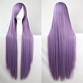 Sharebeauty 39" Womens Long Straight Synthetic Wig Halloween Cosplay Party Wig Lilac Purple