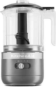 KitchenAid KFCB519DG Cordless Chopper, 5 cup, Matte Charcoal Grey