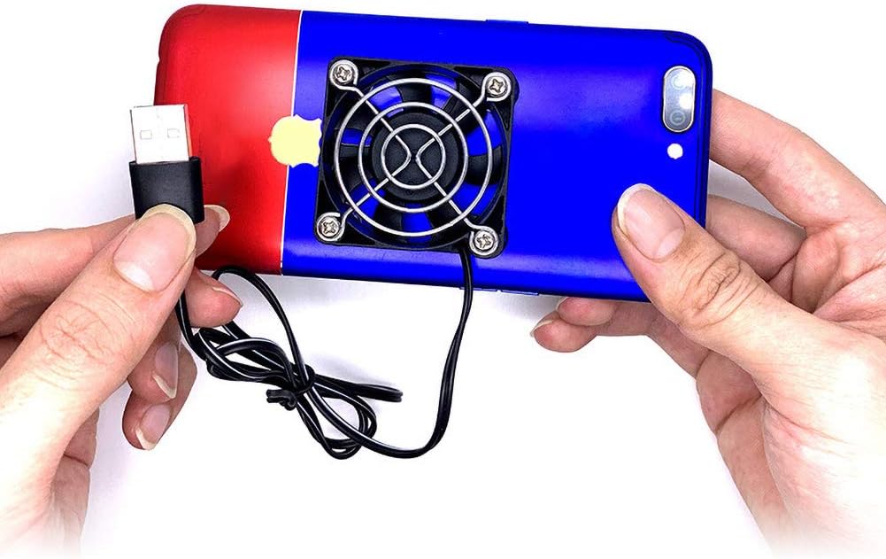 Dyyicun12 Phone Cooler, Portable Mobile Phone Tablet Gaming Cooler USB Suction Cup Radiator Cooling Fan Black