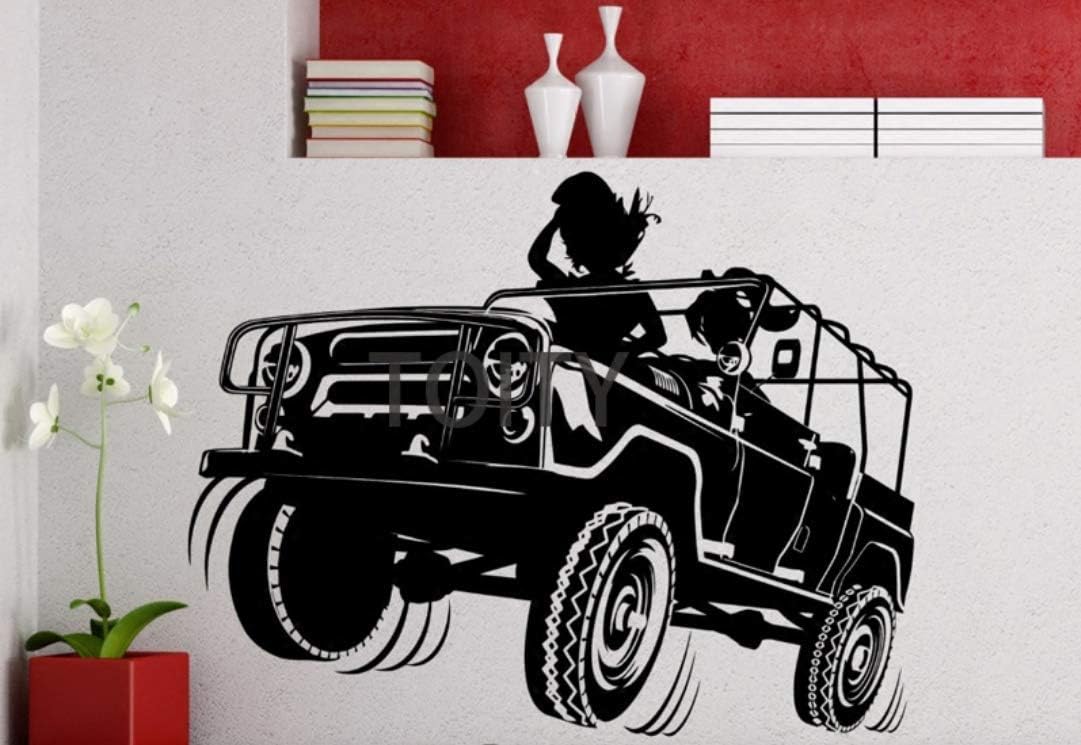 Sticker Beauty and Jeep Wrangler Sticker Decoration Car Shop Wall Sticker 57X73Cm