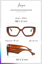 Laemzinv Oversized Square Blue Light Glasses for