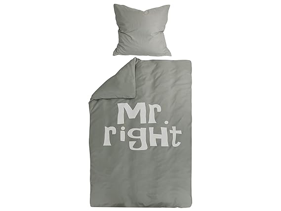 npluseins Print-Mikrofaser Bettwäsche für Romantiker mit Sinn für Humor - 2-teiliges Set - ca. 80 x 80 cm + ca. 135 x 200 cm,