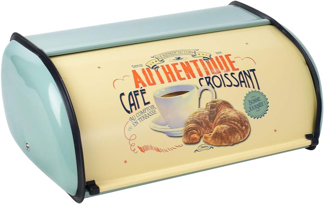 Magiin Brotkasten für Küchentheke, Metall Brotkasten mit Rolldeckel Brotaufbewahrung Küche Lagerbehälter Home Küche -Blau 13.9 * 9.1 * 5.7 inches (Grün)