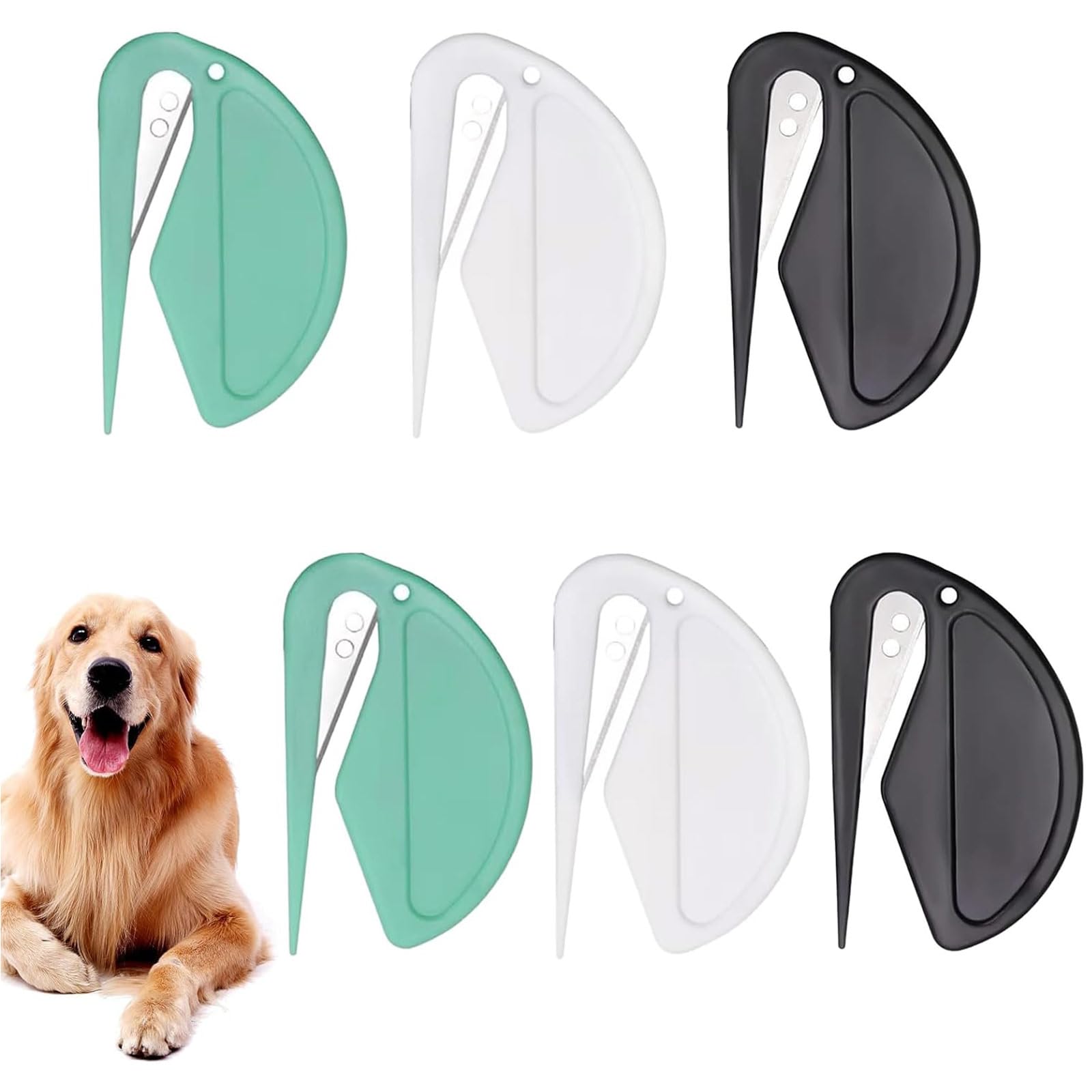 6PCS Cat Matted Fur Remover, Dematting Comb for Dogs and Cats, Effective Dematting Tool for Pet Knot Cutter Remover, Pet Grooming Brush-Dog Cat Comb for Matted Hair