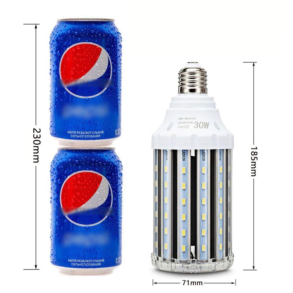 Ampoule led E27 30W 3000K, Wenscha lampe de maïs led puissant idéal pour garage, atelier,séjour, terrasse, applique murale, etc. (blanc chaud)