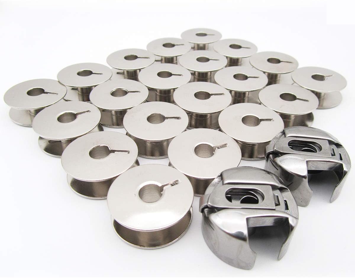 CKPSMS brand 20PCS BOBBINS&2PCS BOBBIN CASES FIT FOR PFAFF 138 238