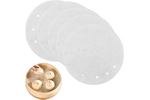 100 Sheets Steamer Paper, 8 Inch Round Air Fryer Paper, Non-Stick Air Fryer Parchment Liners, Dim Sum Paper Baking Parchment,