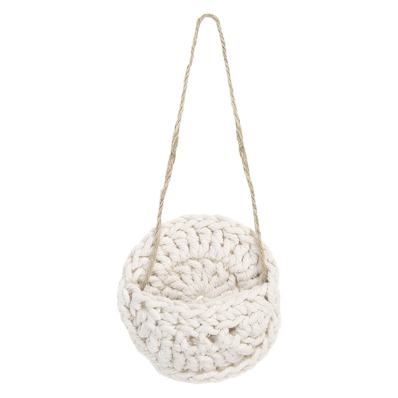 PATIKIL Hanging Plant Basket, 4 Inch Dia Hanging Wall Planters Succulent Wall Decor Pot Air Plant Holder for Indoor Outdoor, White