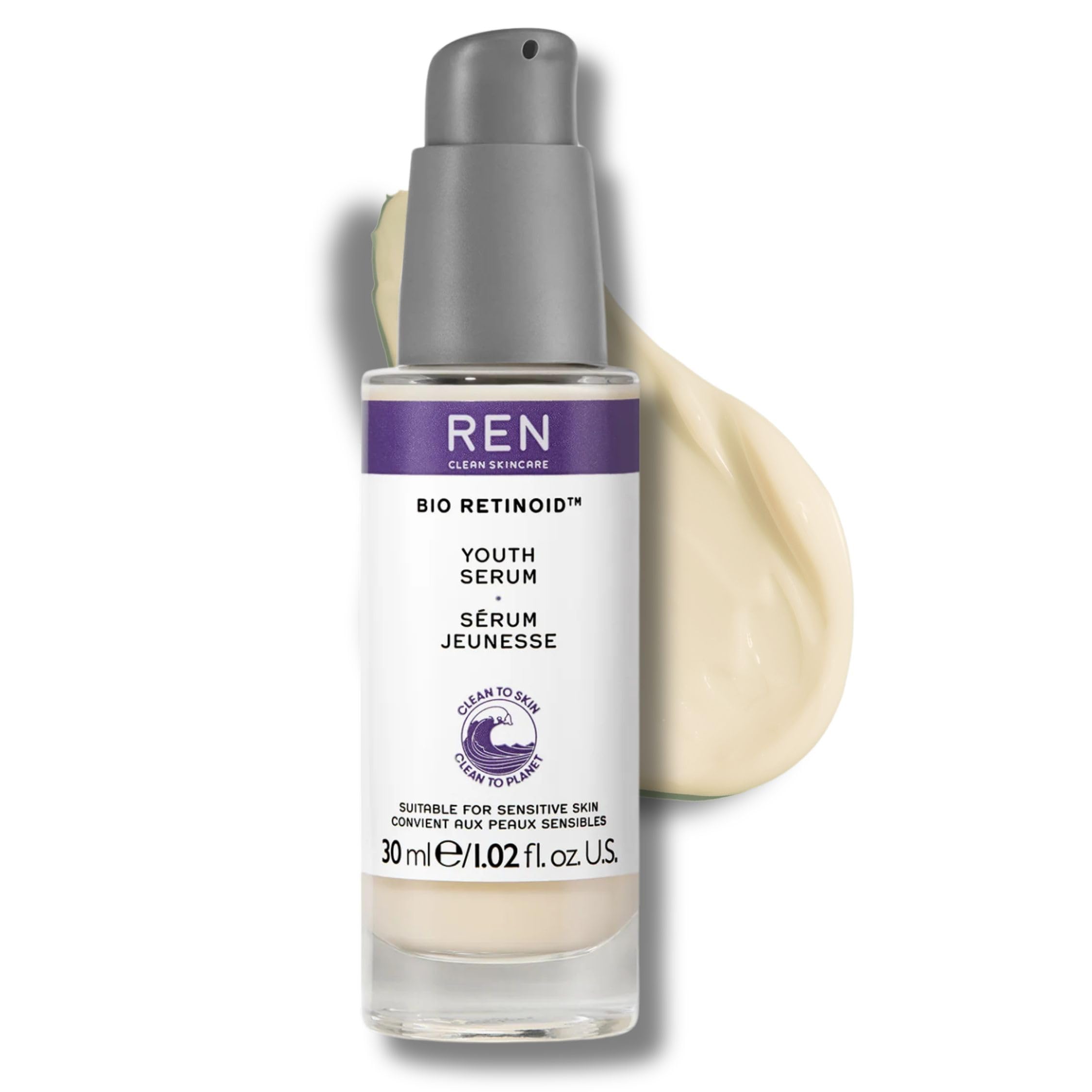 REN Bio Retinoid Youth Serum, 30ml – Anti-Aging Retinol-Alternative with Bidens Pilosa, Niacinamide, and Phytoceramides, Clinically Proven to Reduce Wrinkles, Firm and Lift Skin in 7 Days