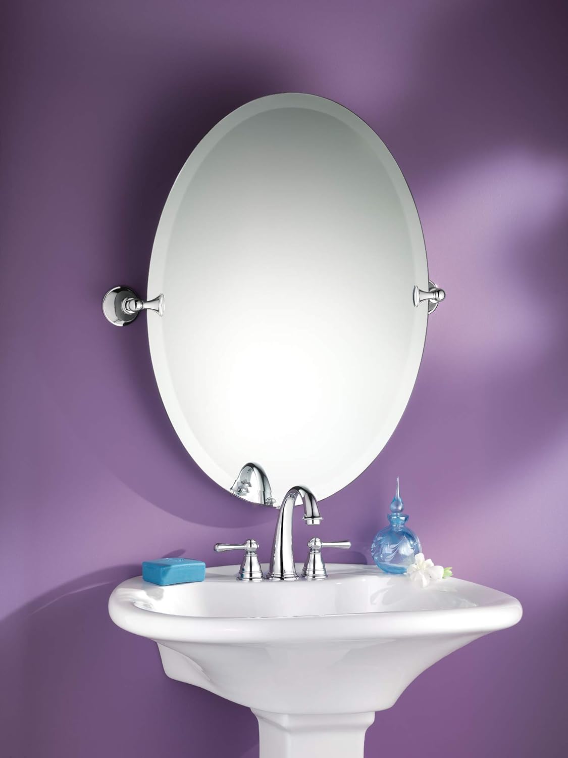 Moen DN2692CH Glenshire 26 x 22-Inch Frameless Pivoting Bathroom Tilting Mirror, Chrome: Home Improvement