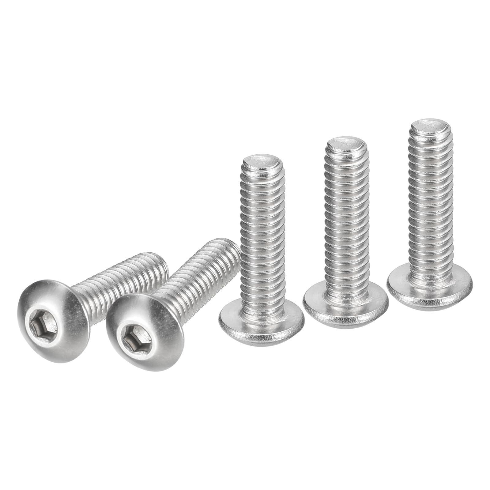 DTGN #8-32x5/8" Button Head Socket Cap Screws - 100Pack - Good for Machine - 304 Stainless Steel 18/8 - Hex Drive Full Thread UNC Fasteners — image 1