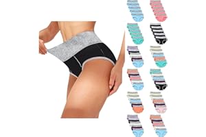 TTBDWiian Panties For Women Plus Size 5Pc Solid Color Patchwork Briefs Underpants High Waisted Full Coverage Ladies Underwear
