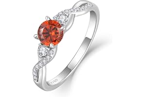 FJ Promise Rings for Her 18K White Gold Plated 925 Sterling Silver Engagement Anniversary Wedding Eternity Ring Birthstone Je