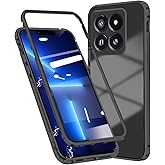 Anlalish Compatible with Xiaomi 14 Case Clear, 360° Full Body Cases Anti-Scratch Built-in Screen Protector, for Xiaomi 14 Phone Case Tempered Glass Cover (Black)