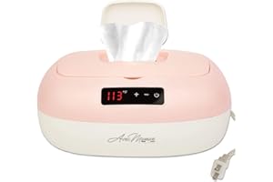 Avec Maman La Caresse Baby Wipe Warmer - Baby Essentials for Girls - Wet Wipe Dispenser - Adjustable Heat Settings Digital Display - Pink - Calentador de Wipes para Bebes - Blue
