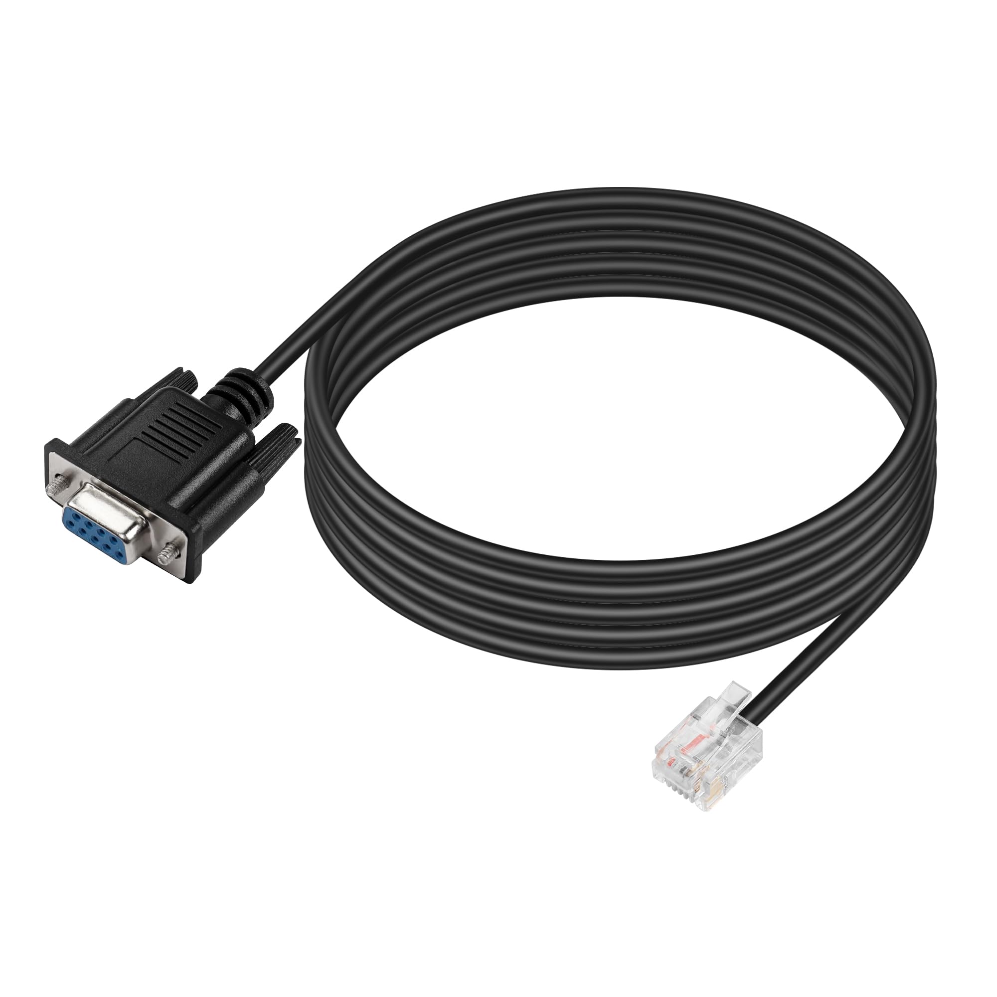 GINTOOYUN DB9 to RJ11 Cable DB9 Pin Female Plug to RJ11/RJ12 6P6C Telephone Crystal Male Plug RS232 Adapter Debugging Cable for APC,UPS,Telephone,Industrial Control Computer,etc(5.9FT)(6P6C)