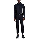 Karl Lagerfeld Mens Textured Twill Long Sleeve Dress Shirt