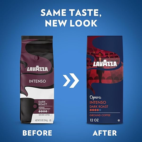 LAVAZZA OPERA INTENSO GROUND COFFEE 12OZ BAG, DARK ROAST, BOLD AND BALANCED TASTE, INTENSITY 4/5, ARABICA AND ROBUSTA, IDEAL FOR DRIP BREWERS, (PACK OF 1) – PACKAGE MAY VARY