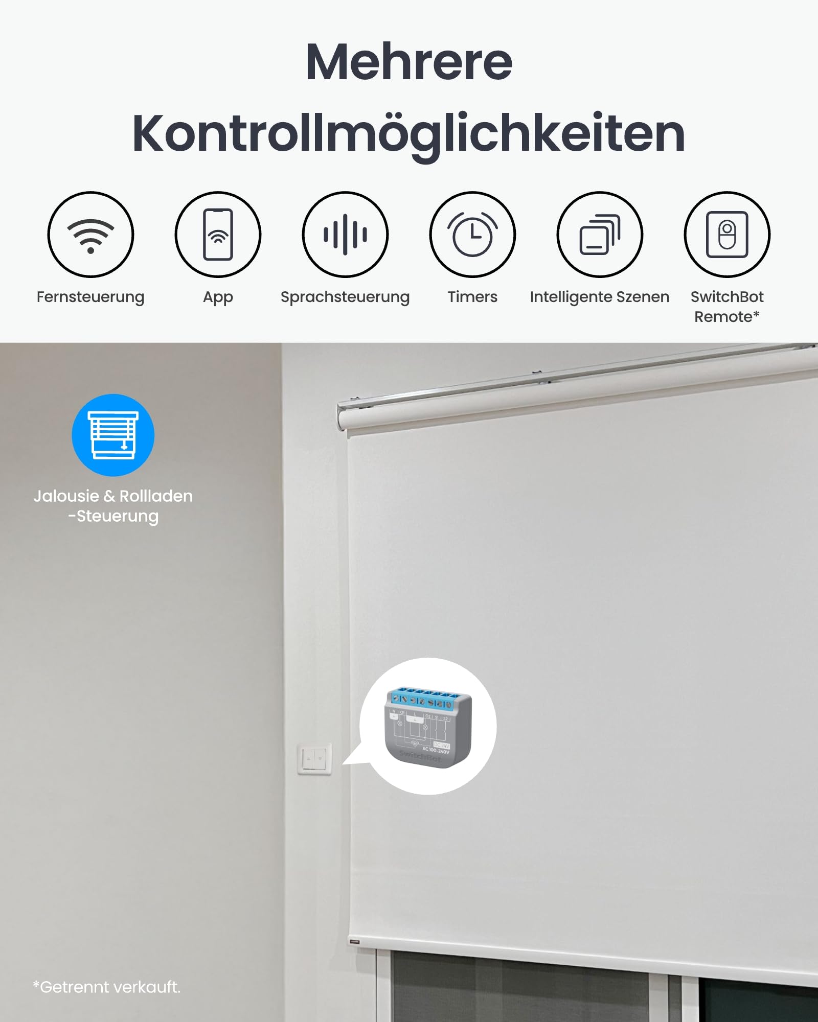 SwitchBot Wlan Schalter 2PM kompatibel mit Alexa/Apple Home/Google Home, Leistungsmessendes Relaisschaltmodul mit integriertem Bluetooth Repeater und Trockenkontakt, Wi-Fi 2,4 GHz (Schalter 2), 16A 7
