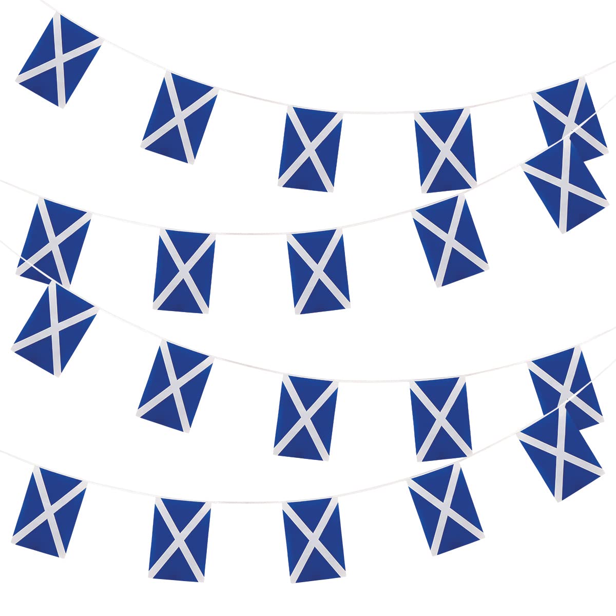 Wicked Costumes Scotland Bunting 10 Metres - 20 Flags 31x20cm Rectangular, Plastic, Blue, White"
