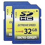 Micro Center 32GB Class 10 SDHC Flash Memory Card SD Card (2 Pack)