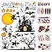 JVIGUE Happy Halloween Wall Decals Pumpkins Spooky Cemetery Witch and Bats Tomb Wall Stickers for Halloween Decoration