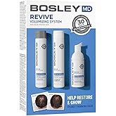 BosleyMD BOSRevive Volumizing Hair System for Non Color-Treated Hair – DHT-Blocking Shampoo, Conditioner & Thickening Treatment – Helps Restore & Thicken Visibly Thinning Hair Starter Size (30 Days)