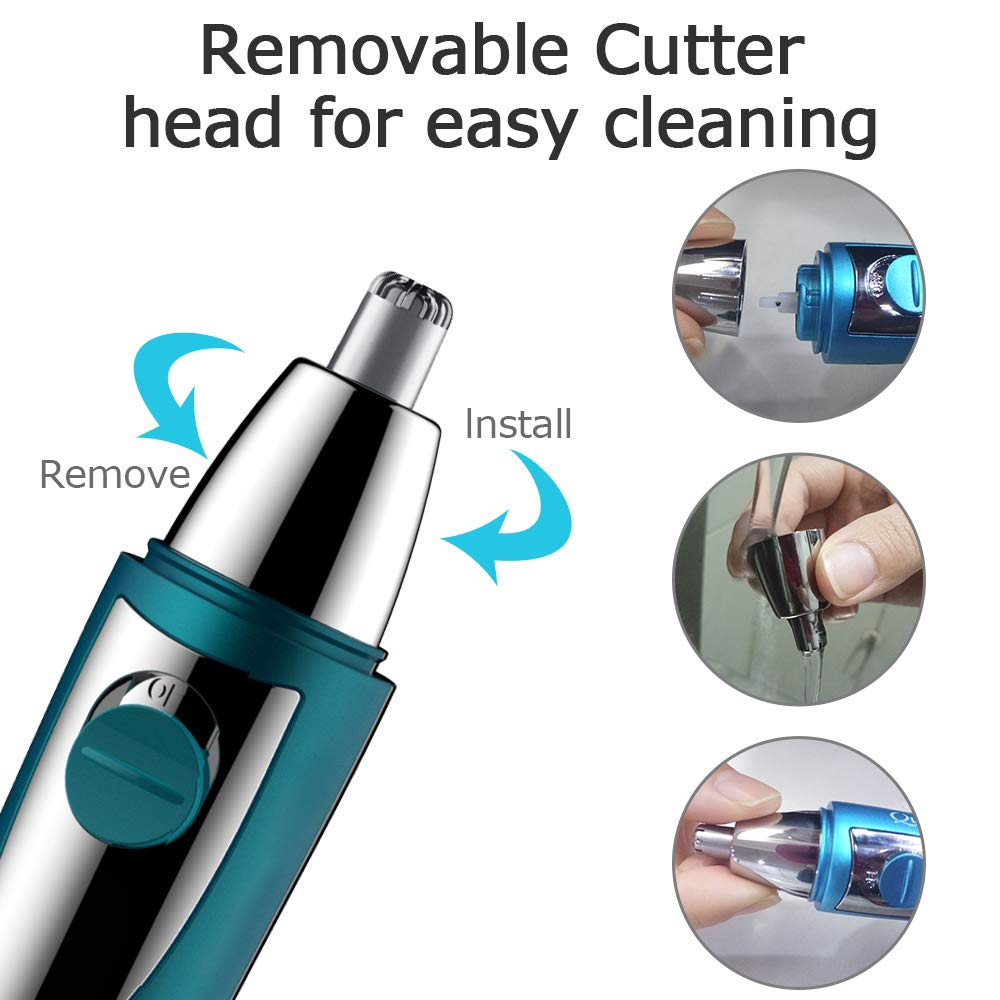 Nose Hair Trimmer Electric Nose Hair Trimmer Clipper for Men Women Ear Hair Remover Painless Trimming Men\'s Wet/Dry Trimmer 360° Rotating Dual Edge Blades with LED Light