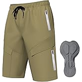 Lo.gas Mountain Bike Shorts for Men,3D Padded Loose-fit Cycling Biking Bicycle Shorts Mens with Underwear Zipper Pockets