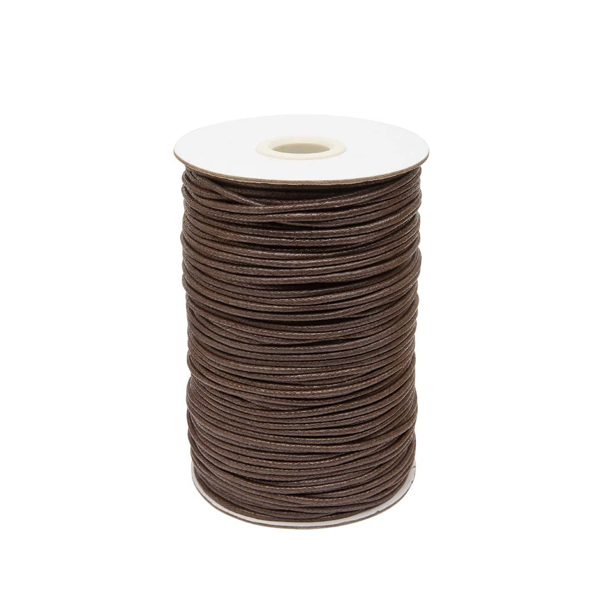 Realm Waxed Cord Cotton - Bracelets, Necklaces, Jewellery Thread, Shamballa Macrame (2mm Brown - 10m)
